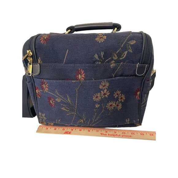Vintage DVF Diane Von Furstenberg Floral Tapestry Case Bag Women Blue Travel - Picture 4 of 12
